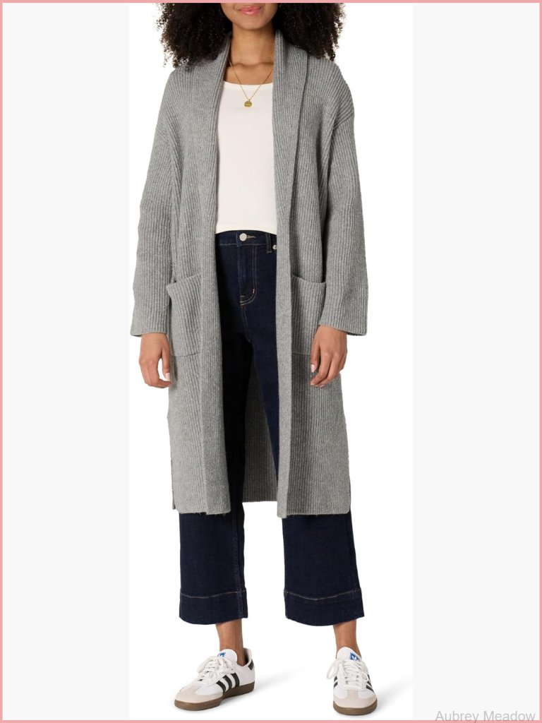 Womens Oversized Heavyweight Cotton Blend Long Cardigan Sweater